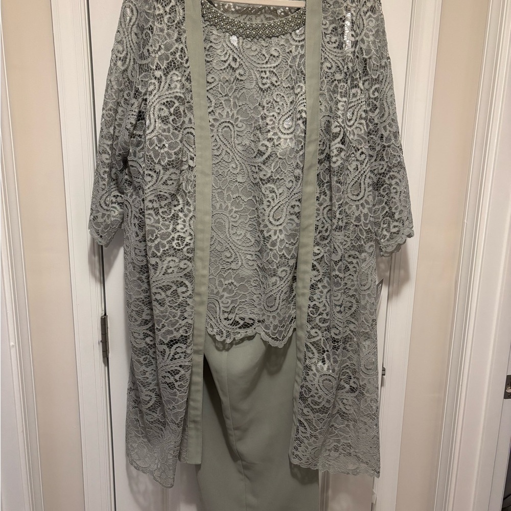 Elegant Lace Overlay Pant Set